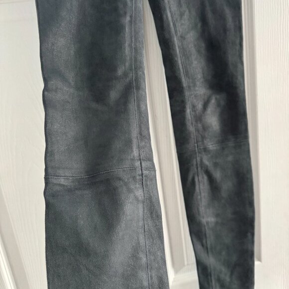 Helmut Lang Blue/Grey Lambskin Nubuck Leggings, size 0 - Picture 12 of 13